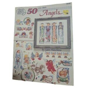 50 Cross Stitch Angels ASN Pattern Book 3648 Sam Hawkins Cherub Guardian Wings